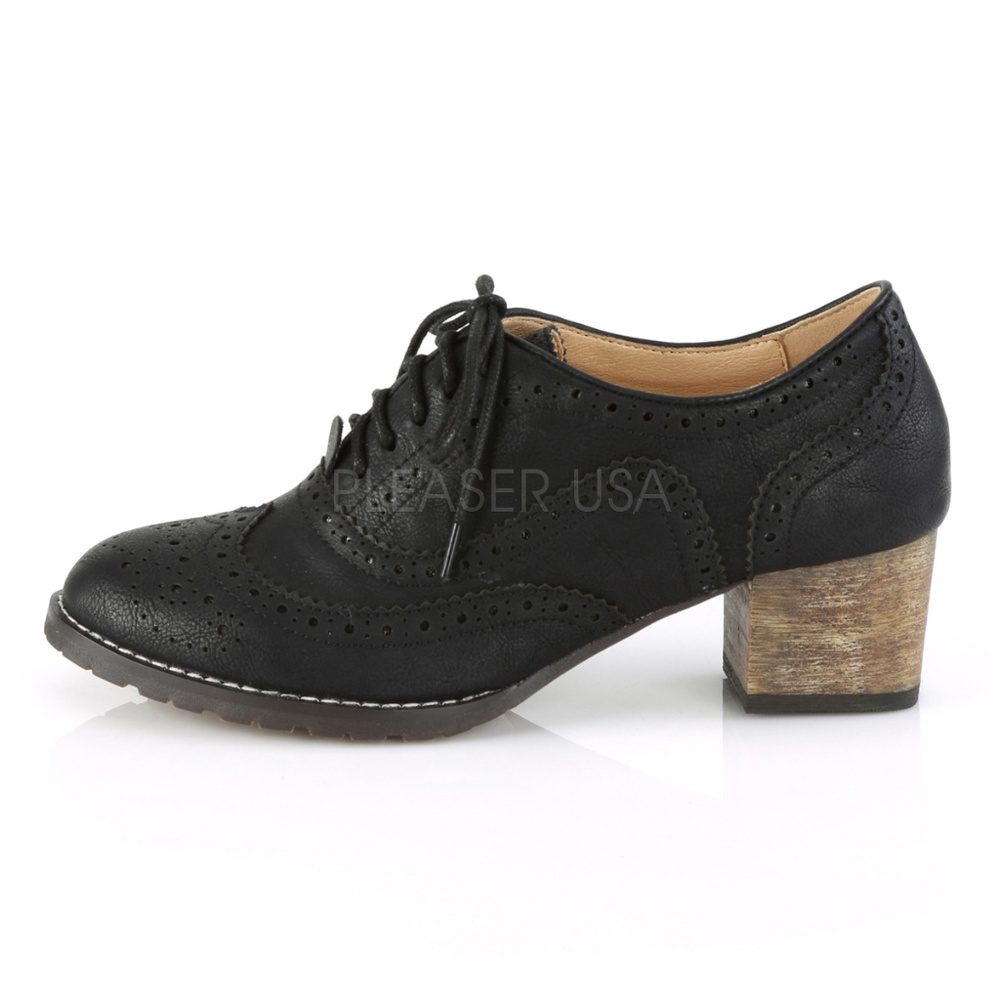 ❤️ Wingtip Oxford Spectator Heel Lace Up Saddle Shoes - Picture 3 of 5